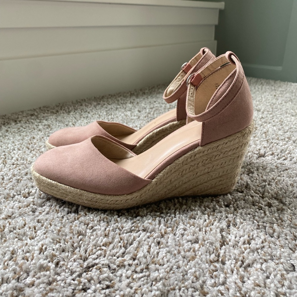 Pink Espadrille heels with Jute Soles - Picture 3 of 7